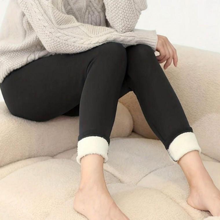 여성 겨울 포근하고 소프트한 허리밴딩 양털바지