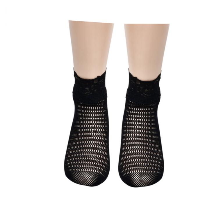 여성 레이스 망사 단목 양말 5족