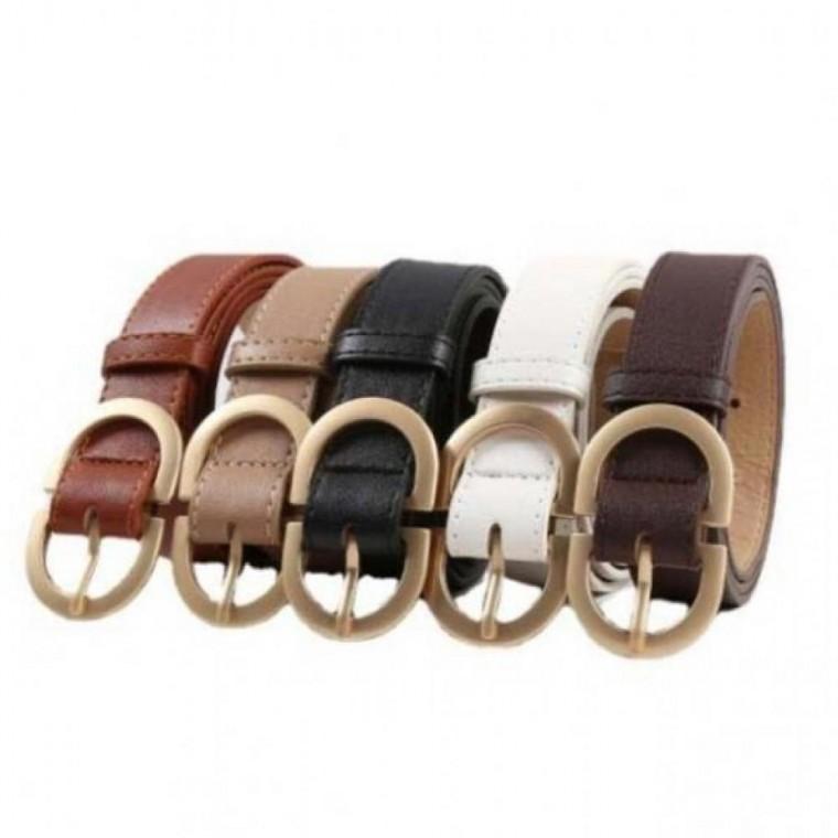 여성용 데일리 캐주얼 가죽 디버클 칼라 패션벨트