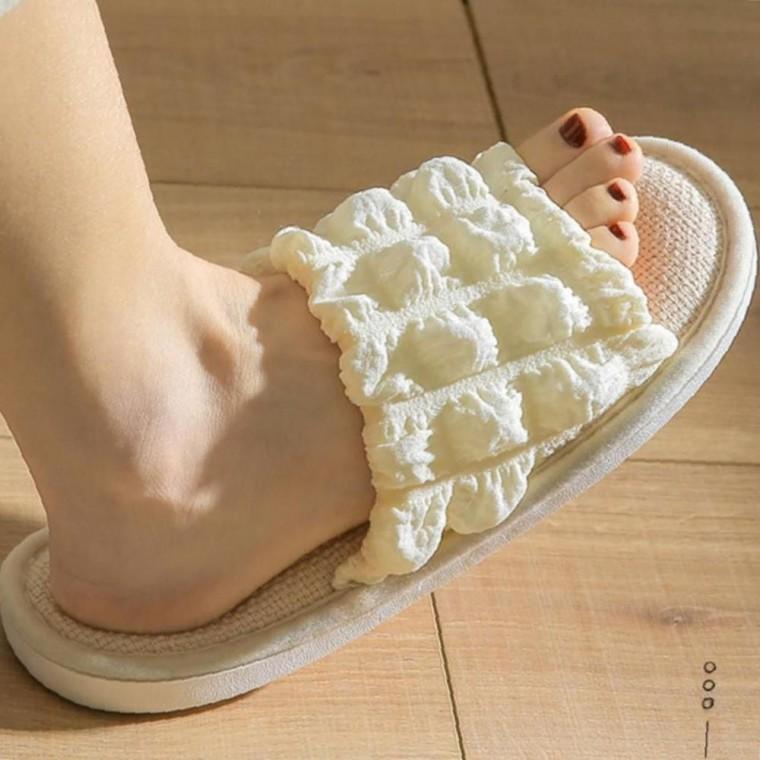 폼폼 린넨 거실화 층간 소음 방지 슬리퍼 실내화 여름화