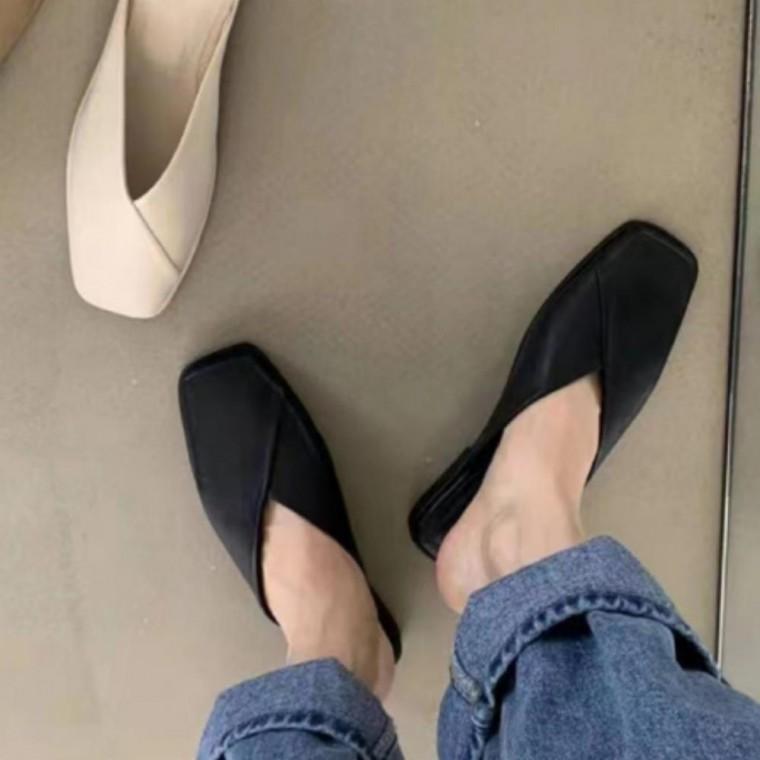 뮬 네모코 여성 구두 뮬슬리퍼 사무실 여름 신발