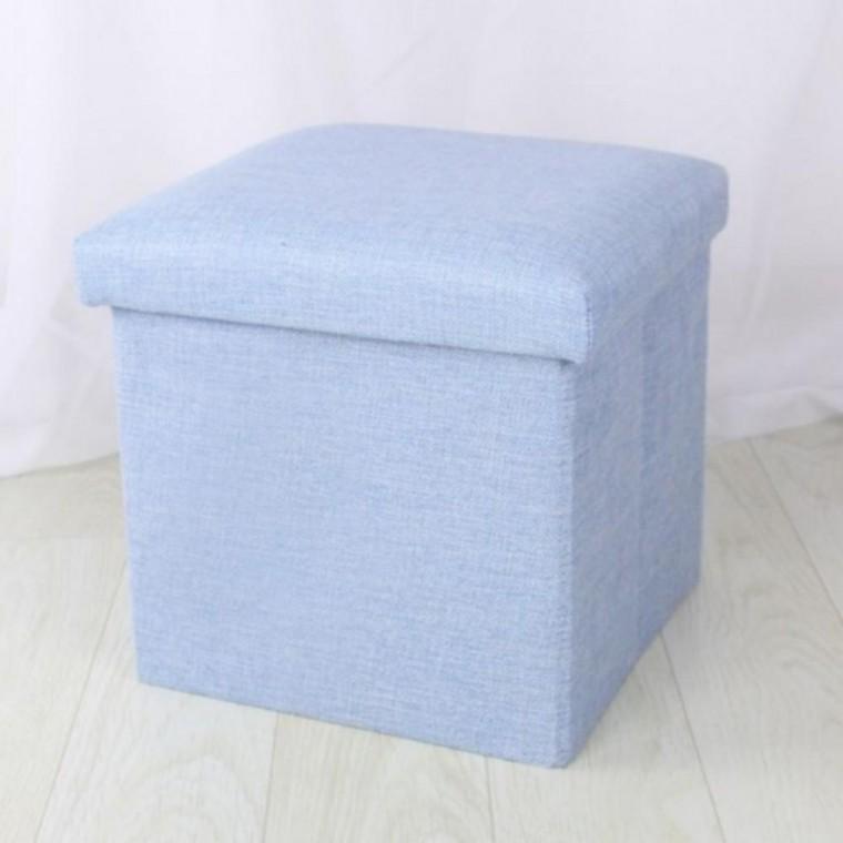 패브릭 사각 스툴 접이식 다용도 수납 공간박스 30cm