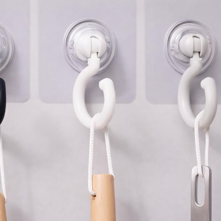 접착식 화이트 회전걸이 천장부착 다용도 수납 걸이