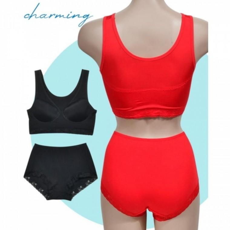 스포츠 데일리 인견 노와이어 브라탑 세트