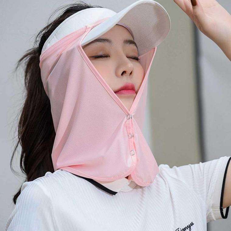 모자 햇빛 차단 가리개 마스크 얼굴 여성 남자 탈부착 자외선 쿨원단 가림
