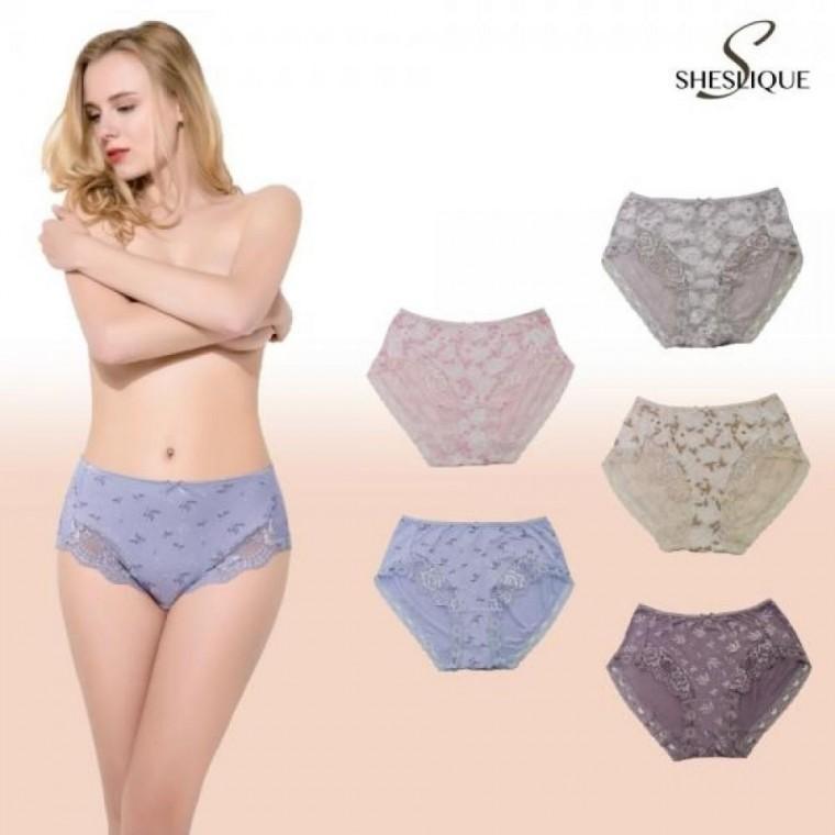 쉬슬리크 여성 모달 맥시 속옷 여자 빅사이즈 부인용 레이스 팬티 5종 세트