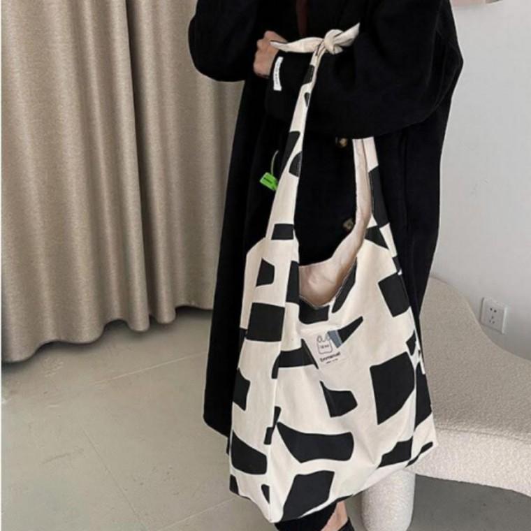 프린팅 사각 매듭끈 숄더백 여름가방 트렌디백 매듭끈백 여성가방 캐주얼