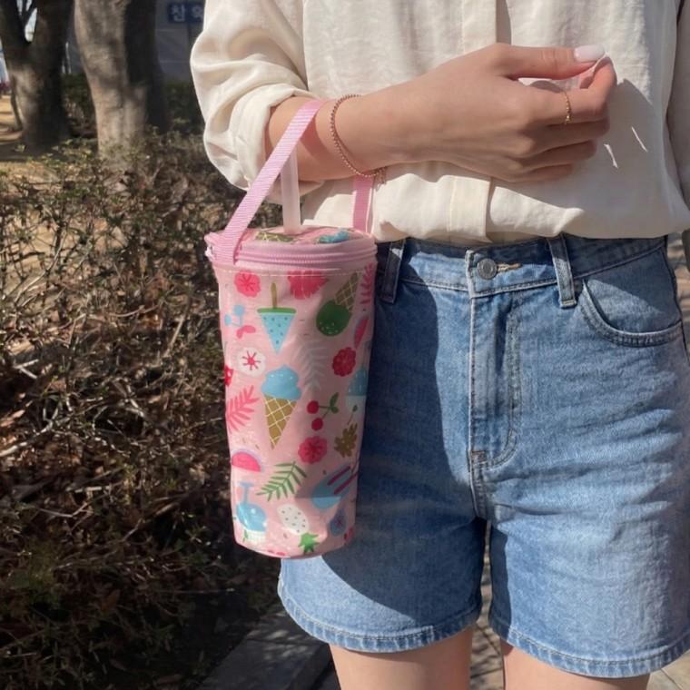 테이크아웃 커피 텀블러 보냉백 아이스크림