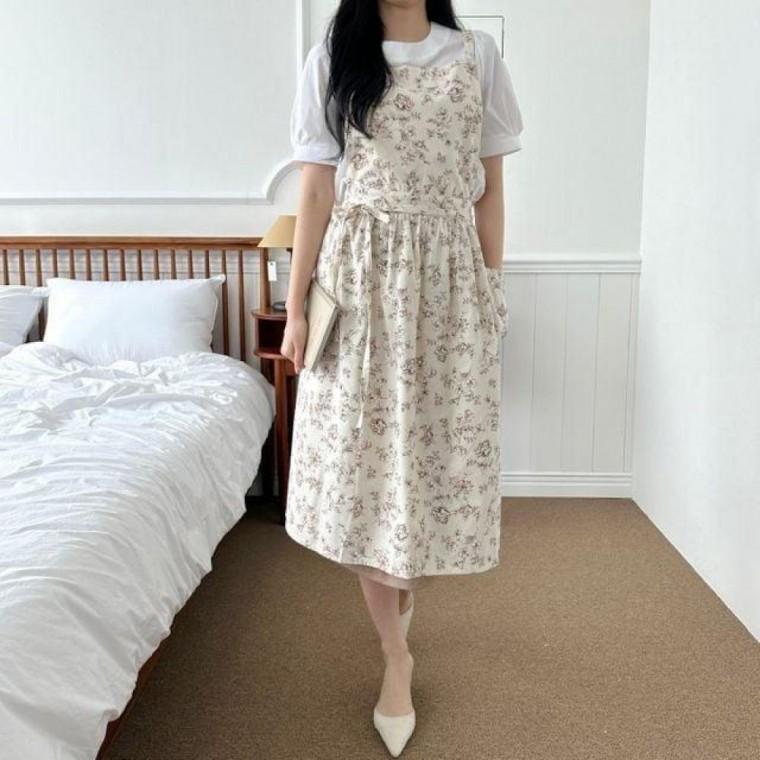 코튼 원피스 앞치마 예쁜 어린이집 프릴앞치마 3종