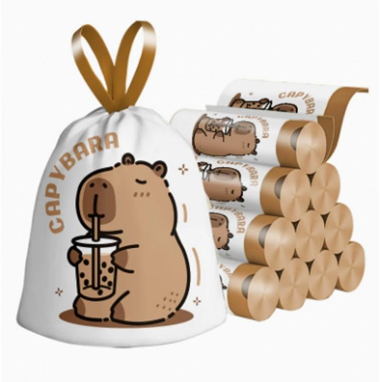 카피바라 끈 달린 비닐 쓰레기 봉투 50매