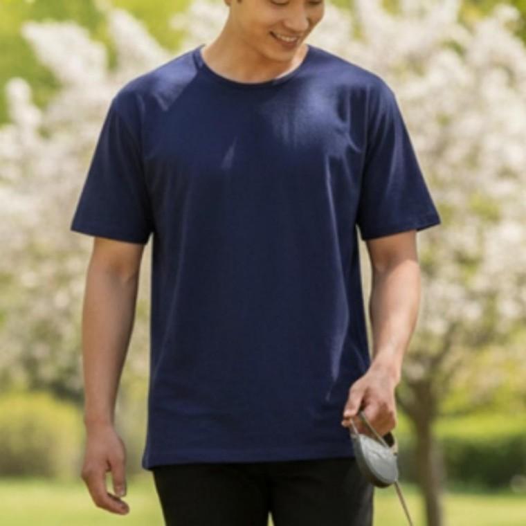 레이어드 티셔츠 기본 쿨링 텐셀 모달 무지 라운드 반팔