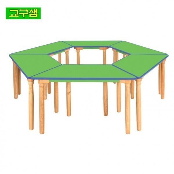 교구샘 어린이 안전 연두 열린 학습대 원목다리 H650 H83-1