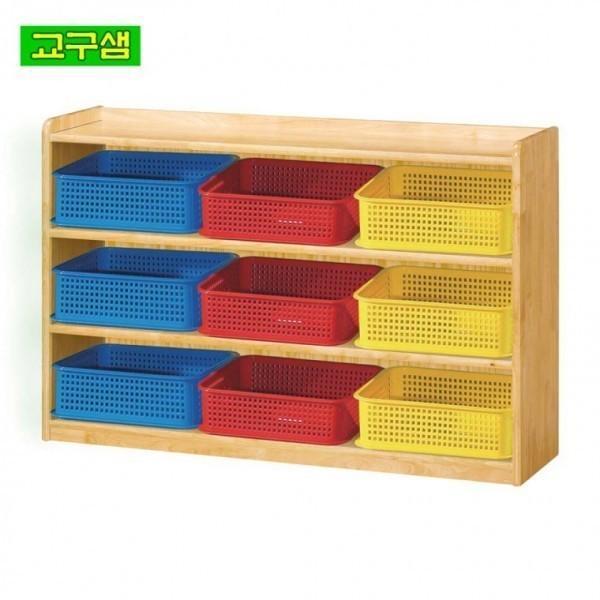 교구샘 어린이 원목 삼단 바구니장 H30-3