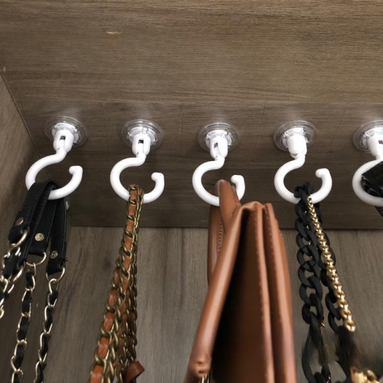 주방 욕실 다용도 접착식 화이트 회전걸이 정리걸이