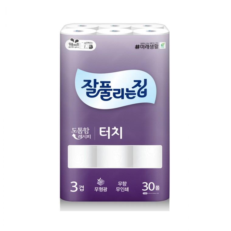 잘풀리는집 두루마리휴지 깨끗한 터치 화장지 30롤