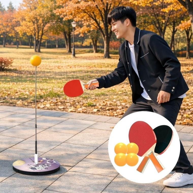 가정용 탁구대 셀프 놀이 1인연습 실내 리턴 보드 세트 연습기 혼자 스윙 기구 탁구공