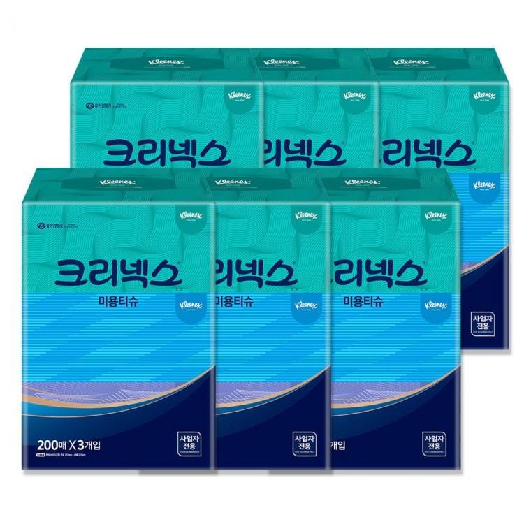 크리넥스 미용티슈 콤비 (200매) 3팩 x 6개 (총 18팩)