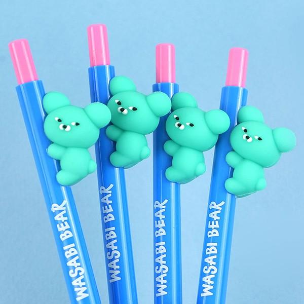 핑크풋 와사비베어 피규어 노크식 중성펜 0.5mm