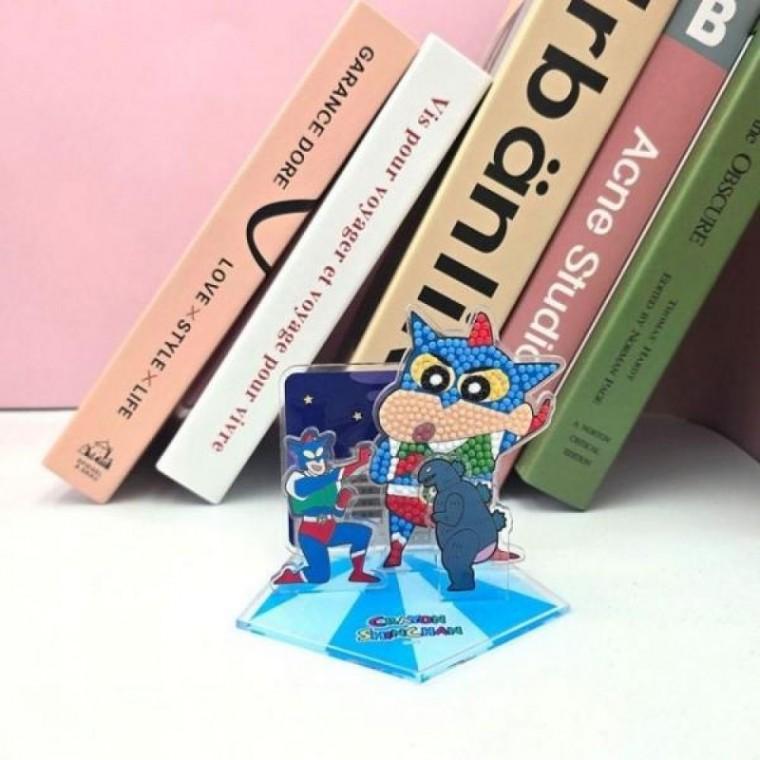 고지라 아크릴 보석십자수 스탠딩 짱구와 코스튬 비즈공예 DIY