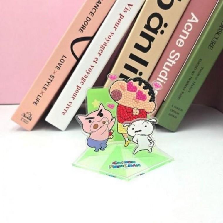 스탠딩 흰둥이 비즈공예 보석십자수 아크릴 짱구 부리부리 DIY