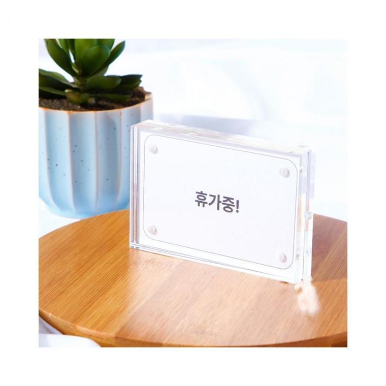 루미나D 카드 아크릴 자석 투명 가격표 홀더 메뉴판 9x6cm