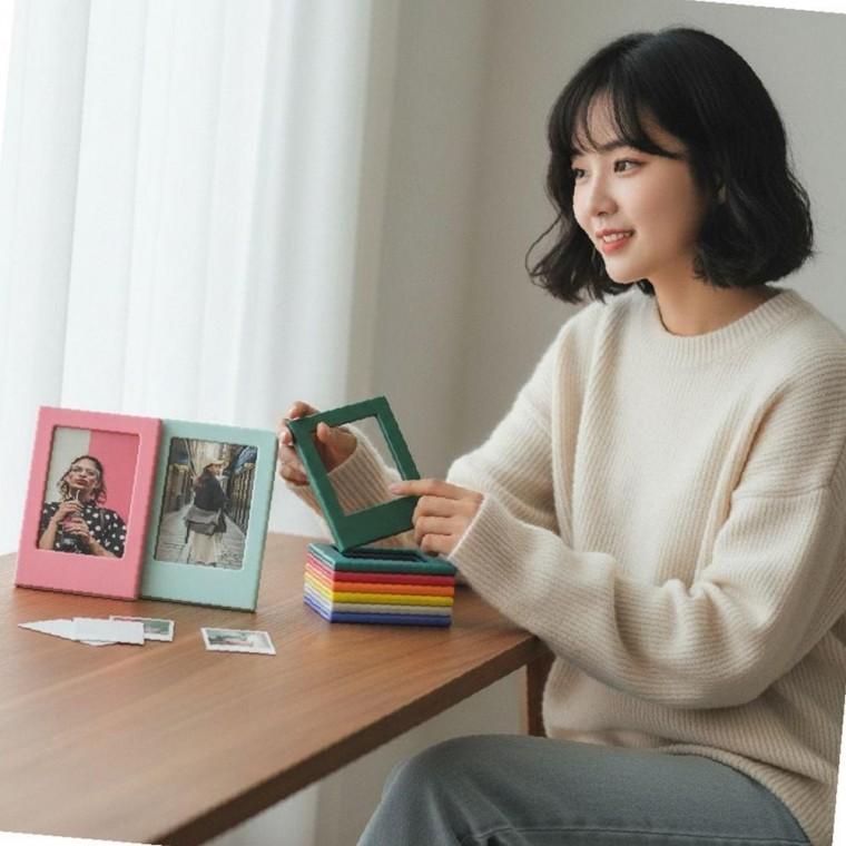 마그네틱 미니 사진 액자 10개 자석형 포토카드 꾸미기 프레임