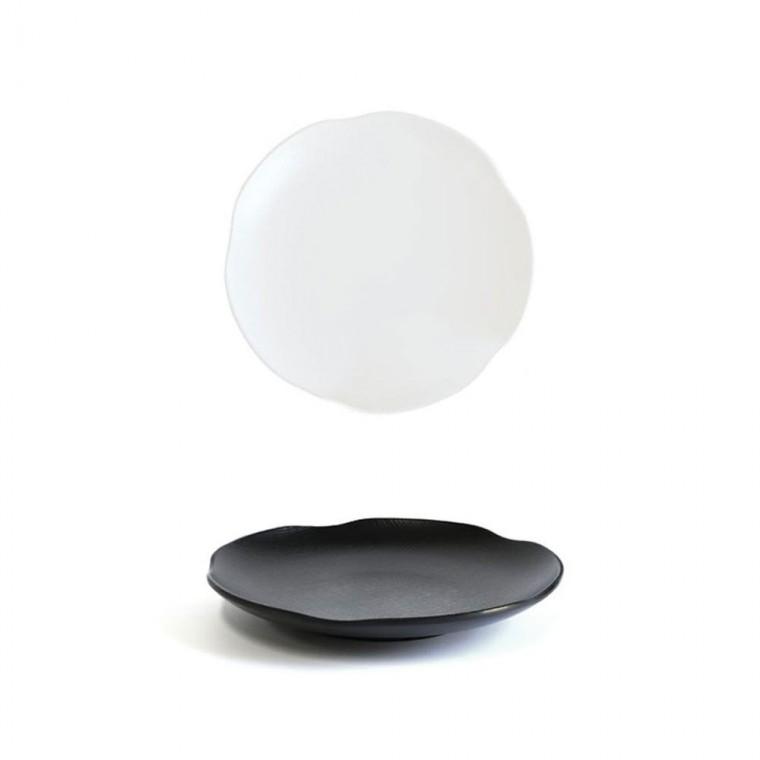 루미나D 원형 대형 멜라민 반찬접시 뷔페 40.5cm 9호 블랙