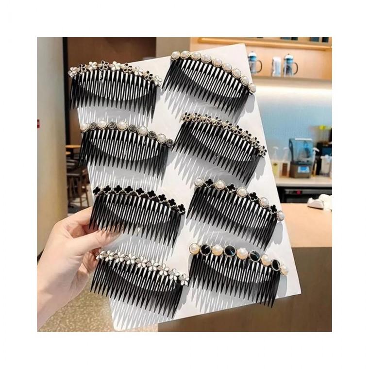 루미나D 진주 헤어 올림머리 빗핀 대형 잔머리고정 8종