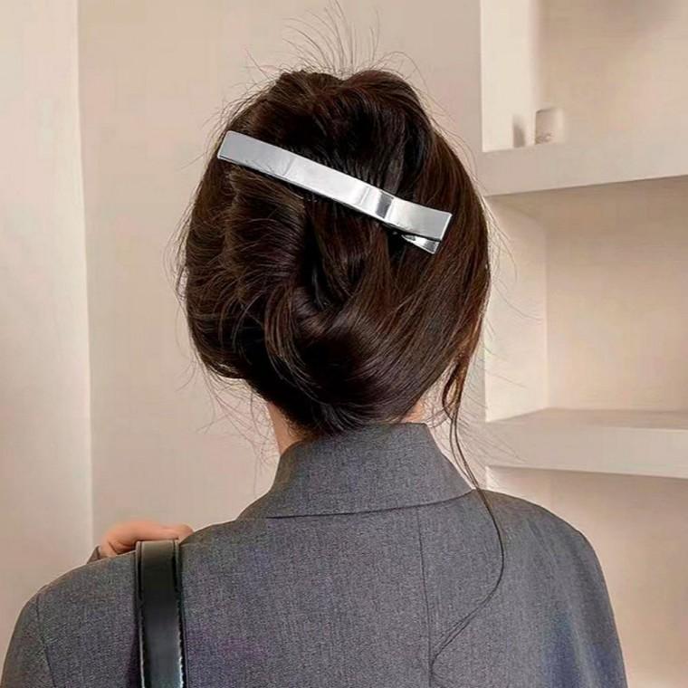 대형 메탈 일자형 헤어핀 올림머리 머리 헤어 집게핀