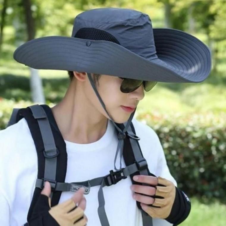 자외선 차단 와이드 챙 대형 벙거지 모자 등산 캠핑 야외용 모자