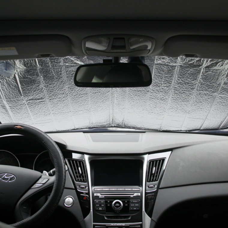 자동차 앞유리 햇빛가리개 대형 차광막 큐방 고정식 차량용 커튼 130x60cm