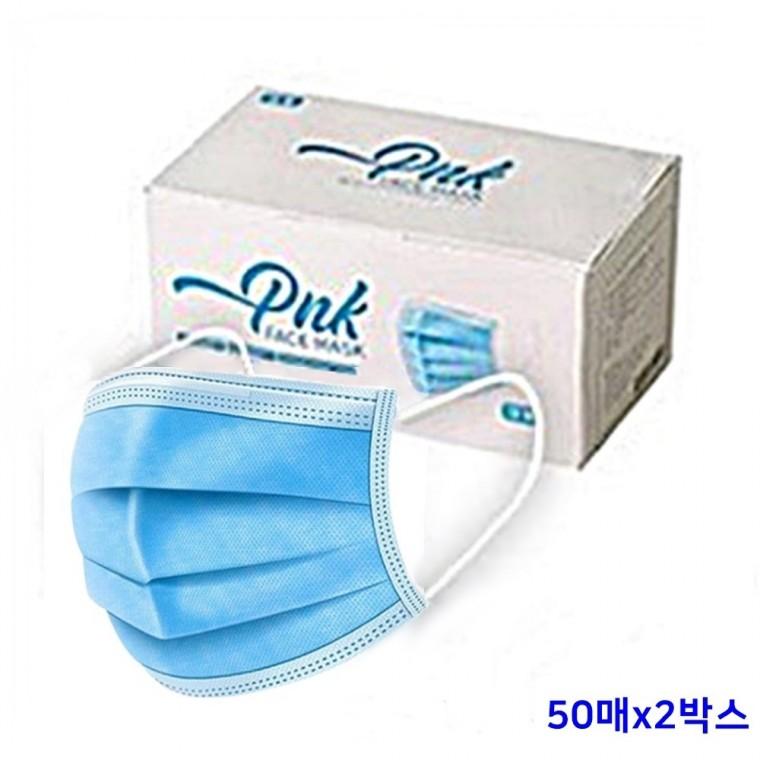 3중필터 일회용 덴탈마스크 대형 100매 블루 성인용