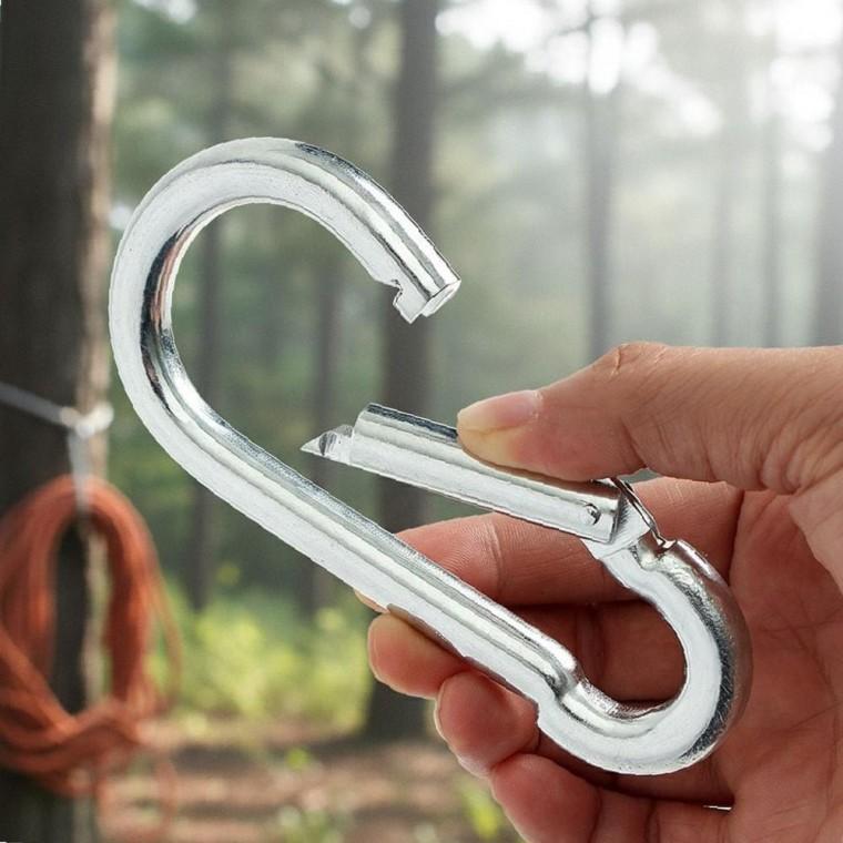 대형 스틸 카라비너 2P 세트 캠핑 로프 연결 고리 등산 비너 140mm