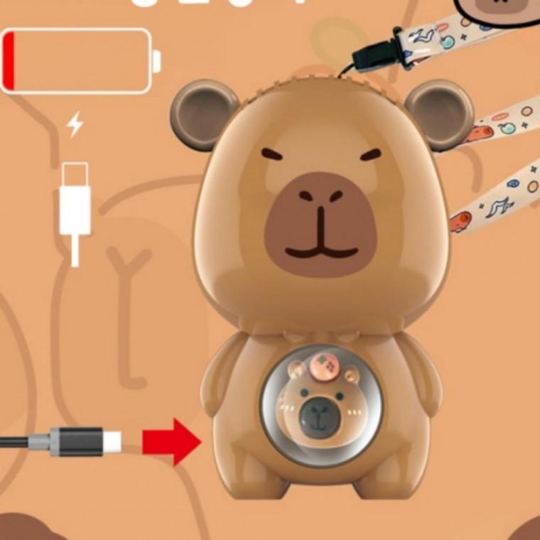 캐릭터 카피바라 선풍기 피규어팬 목걸이 선풍기 휴대용 USB 저소음