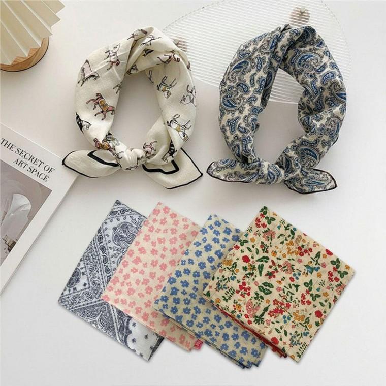 EAS 부드러운 패턴 손수건 스카프 6color