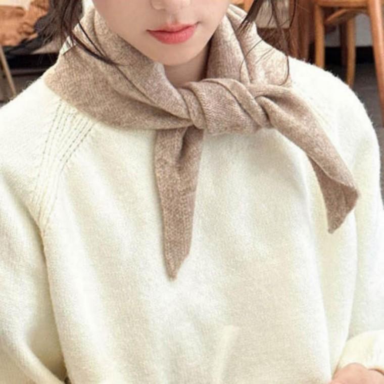 스카프 쁘띠 삼각 미니 여성 울니트 머플러