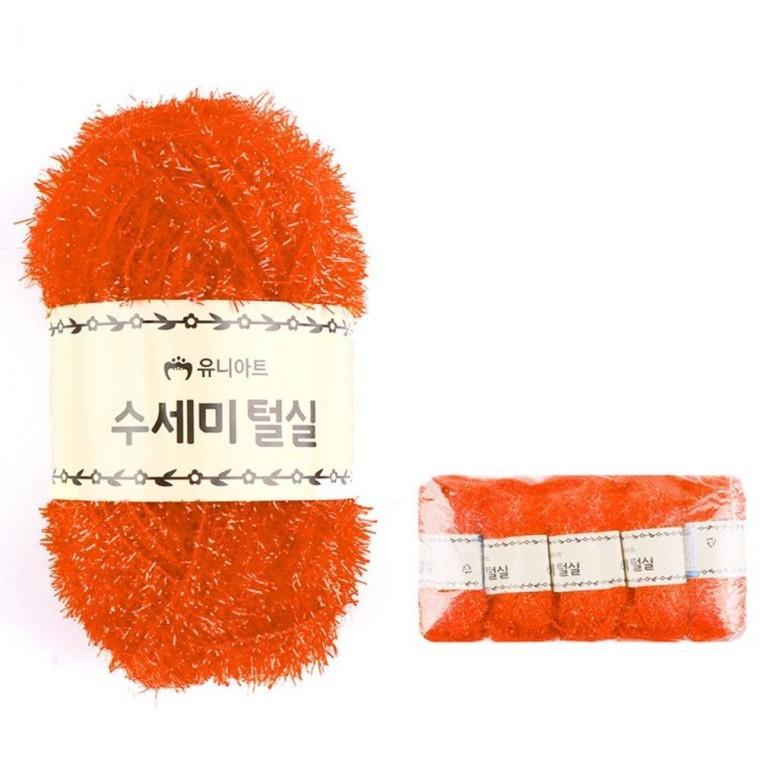 수세미 뜨개실 코바늘 뜨개질 털실 미니 5개입 주황
