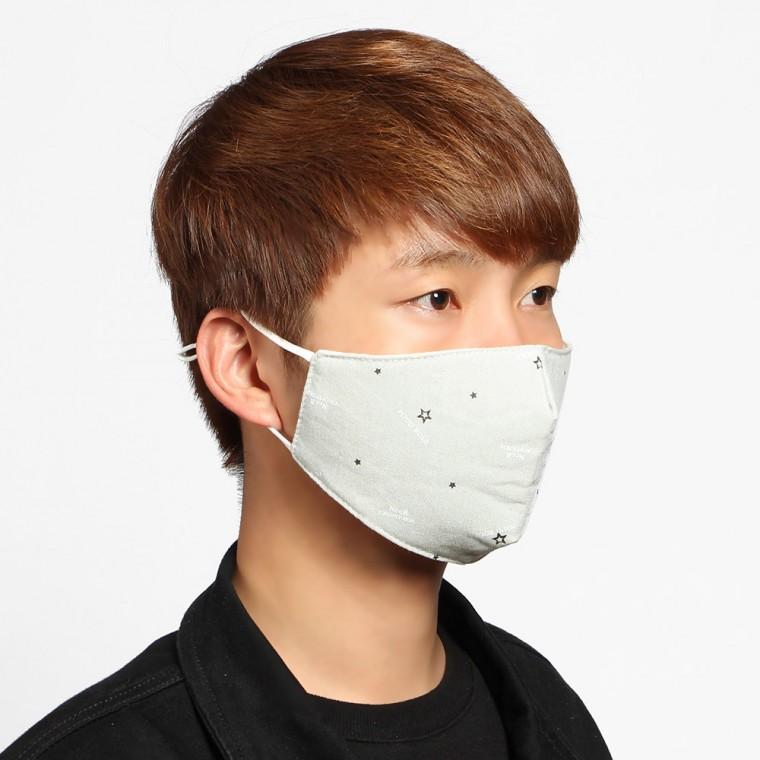 면마스크 성인용마스크 별패턴 3겹 필터 그레이