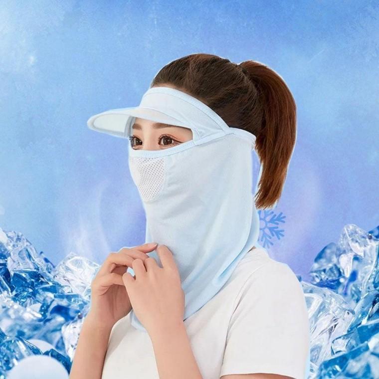 여성 썬캡 햇빛차단 안면 마스크 부착 여름 냉감 농사 모자 자외선 방지 얼굴 가리개 야외 작업용 썬햇