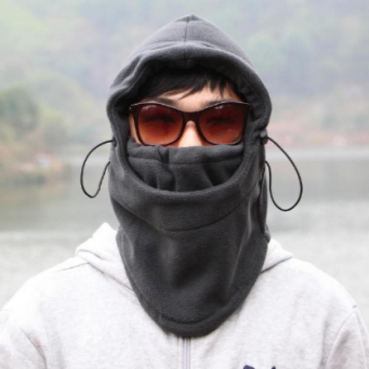 후드 넥워머 방한 겨울 마스크 남자 보온 회색