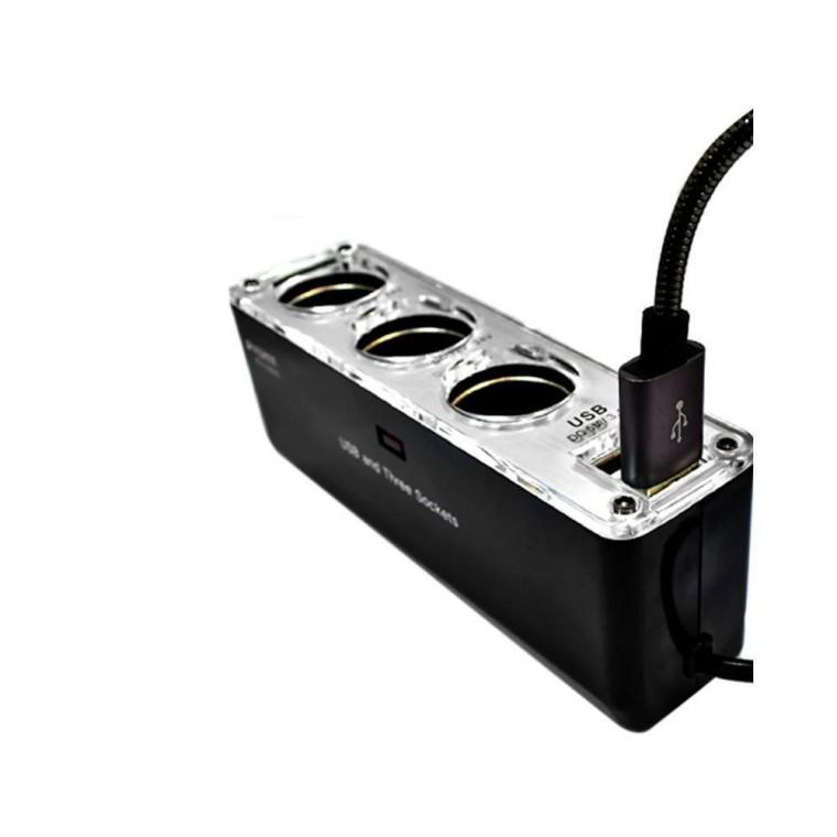 루미나D 차량용멀티탭 소켓3구 시거잭 충전기 rx-6800