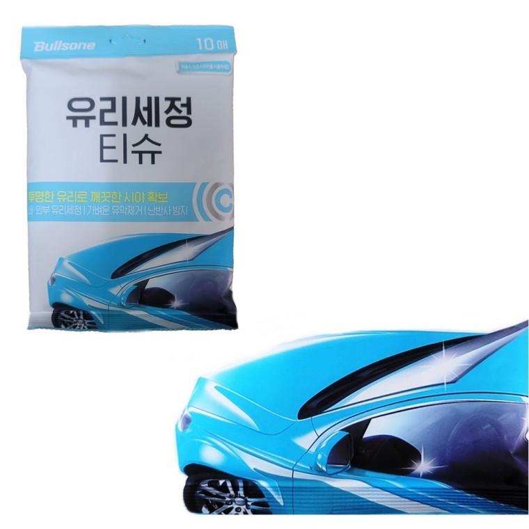 불스윈 유막제거 차량용 유리세정티슈 10매 자동차용