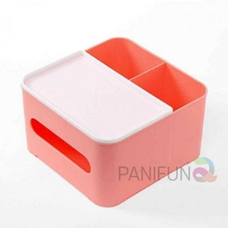 티슈케이스 정리함 핑크 데스크오거나이저 데스크정리함 사무용품정리함 휴지케이스 소품정리함