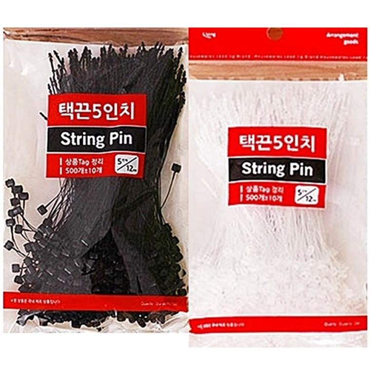 택정리끈 12cm 1000P 전선정리 택끈 스트링핀 라벨끈