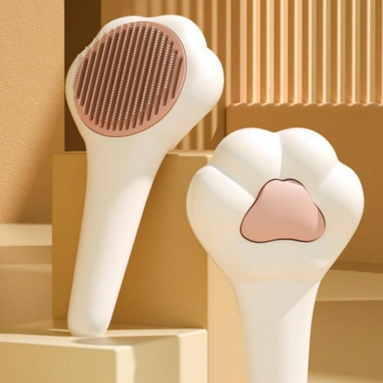 반려묘 고양이 원터치 냥발바닥 슬리커 털정리브러쉬 반려동물 죽은털 제거 브러쉬 고양이 그루밍 도구 소