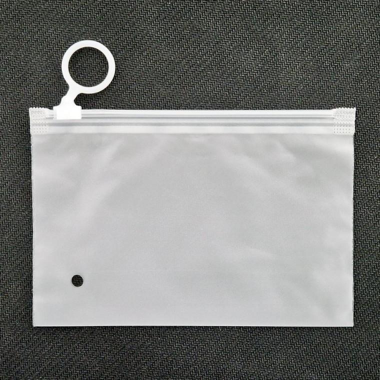 반투명 슬라이드 PVC 지퍼백 15x10cm 수납 파우치 여행용 고리형 소품 정리 비닐백