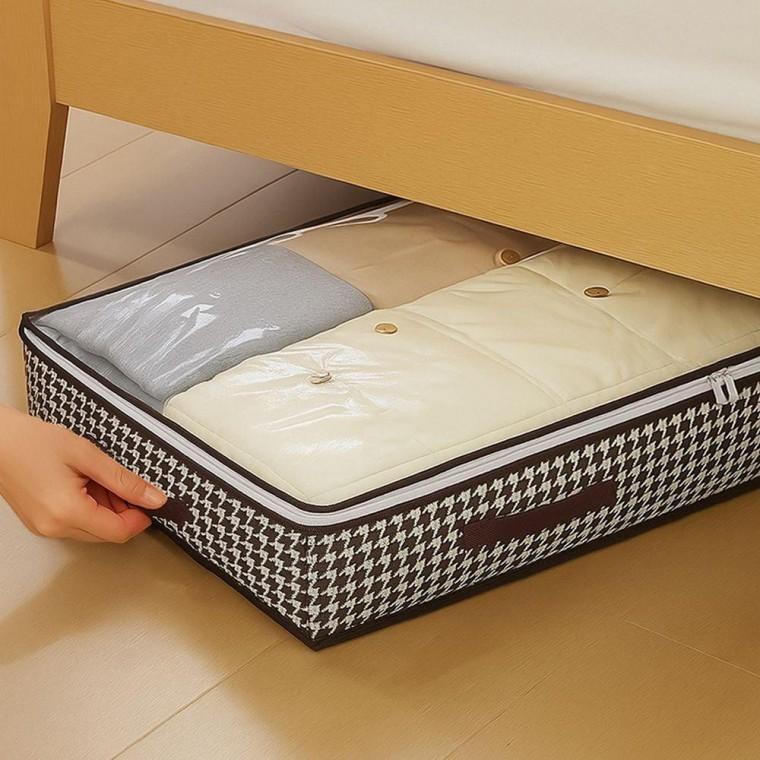 침대밑 옷정리함 체크 수납박스