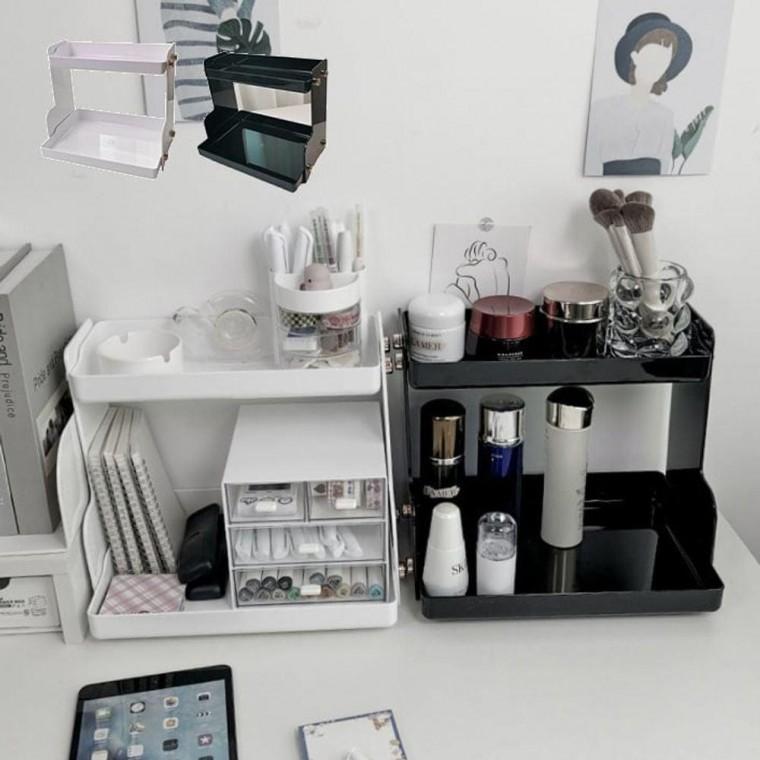 세련된 탁상 화장품 정리대 2단 거치대 진열대