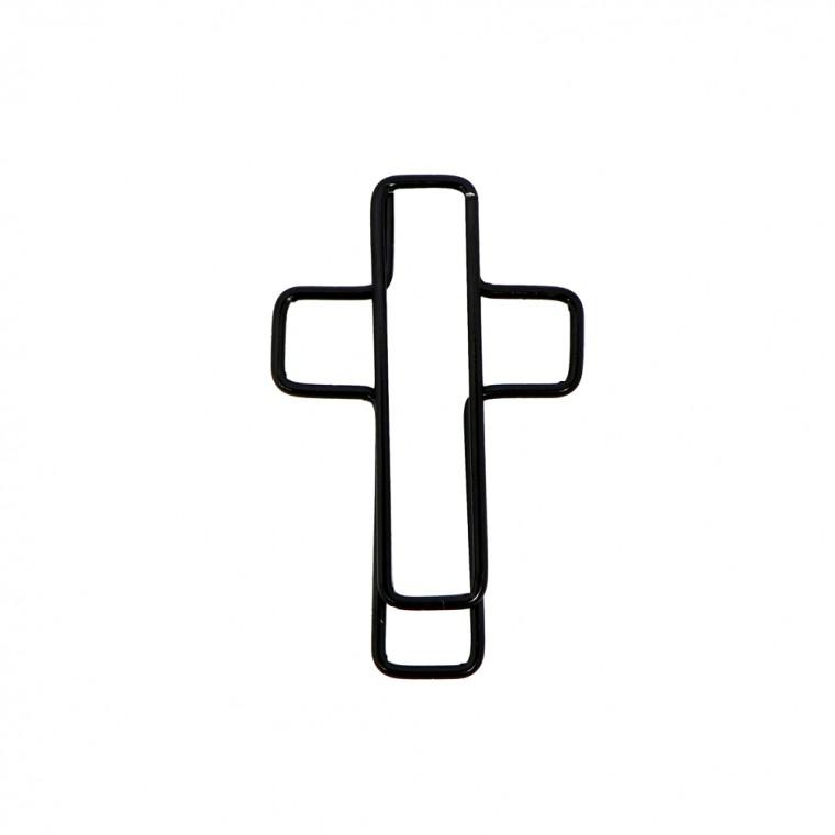 문서정리용 십자가 클립 50p 블랙
