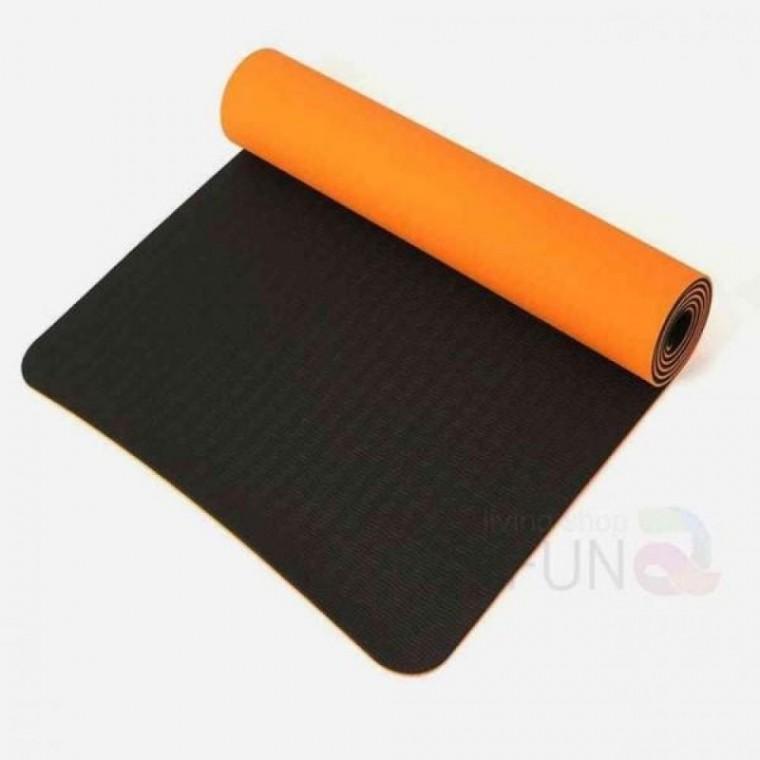 TPE 양면요가매트 오렌지 6mm 홈트레이닝매트 고무요가매트 홈트매트 홈짐매트 헬스매트